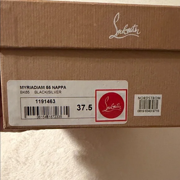 Christian Louboutin Myriadiam 55 Black and Silver Studded Sandals